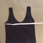 Free People Women's Black Ribbed seamless Tank Top Photo 3