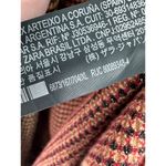 ZARA  Sweater Women XL Tan Black Red Long Sleeve Open Front Knit Cardigan Photo 6