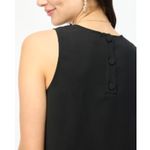 NWT J. Crew Factory Sz S Sleeveless Button Back Shell Tank Top Black BY429 Photo 2