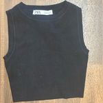 ZARA  Black Fitted Sleeveless Crop Tank Top Photo 10