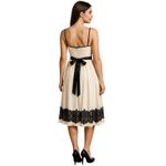Arden B Coquette Lace Silk Midi Dress Ivory Black Spaghetti Strap Women 8 Photo 7