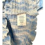 Lush Clothing New Lush Womens Size Large Cropped Top Smocked Cap Puff Sleeve White Blue Swirl Photo 8