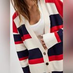 Free People #147 NWT  League Of Her Own Cardigan in Americana Combo Photo 1