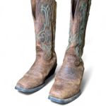Justin Boots Justin Women's 12" Square Toe Stampede Western Cowboy Brown Boots size 7.5 Photo 2