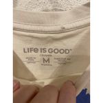 Life is Good  Shady Beach Shirt Womens Medium Beige Crusher Graphic Tee Top Photo 1