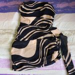 Pretty Little Thing Strapless Scrunch Sided Dress Women Size 4 Tan & Black Photo 0