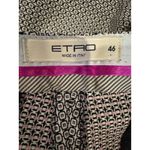 Etro Pants Women 10 Black Ivory Jacquard Geometric Print Trousers Luxury Preppy Photo 6