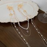 Fashion Peal Rhinestone Flower Long Tassel Hairpin Creative Wedding Hair Clip Photo 4