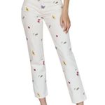 Reformation Women's Size 26 White Cynthia Ladybugs High Waist Straight Jeans NWT Photo 7