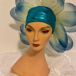 Handmade blue floral hat. This hat was made for the stage in the theater. Photo 10