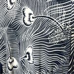 Navy Blue & White Boho Patterned Kimono Tie Back Blouse Top Size Large Photo 6