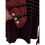 Free People  We The Free Burnt Red Blue Mix It Stripe Boho Long Sleeve Size Small Photo 4