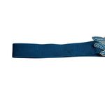 Vtg Blue Womenโs Stretch Belt Butterfly Front Buckle 1980s Retro Photo 1