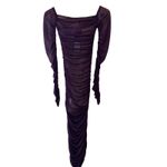 Bronx & Banco Maya Burgundy Sparkle Off Shoulder Midi Dress XS NWT Cocktail Purple Photo 5