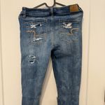 American Eagle  Outfitters Ripped Blue Skinny Jeans Photo 3