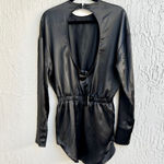 LIONESS NWT Long Sleeve Mimi Drape Satin Mini Dress Black Women's Size AU6 / XS Photo 3