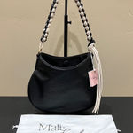 Mali + Lili | Vegan Leather Black Shoulder Bag w/ Tassle & Dust Bag Photo 0