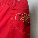 Pierre Balmain Golf Womens Red Capris Floral Embroidery Size 84 cm / 33" Photo 2