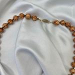 Vintage Orange Brown Beaded Natural Stone Geometric Large Pendant Necklace Photo 2