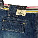 st. john's bay St. John’s Bay SZ 14 Mini Denim Skort Pockets Belted Dark Vintage Wash Zip-Fly Photo 4