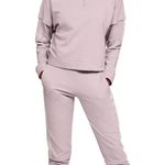 Under Armour Sweatshirt NWT Dusty Pink Cropped Hooded 1/4 Zip Logo Women's Large Photo 3