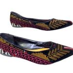 Rampage  FLATS Size 9.5 slip on flats embroidered pointy toe multicolor Aztec Photo 0