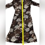 Banana Republic  Women’s Silk Midi Dress Brown Floral Wrap‎ Size Small Photo 6