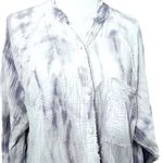 Aerie  Gauzy White/Purple Button-Up Shirt Size Large Photo 2