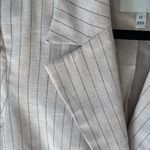 Banana Republic  Black and Cream Striped Linen/Cotton Blazer Photo 2