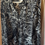 Emma James  Black and cream Patterned Blouse 12p Photo 0