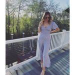 Auguste  Purple White Floral Printed Jumpsuit V-Neckline Dean Juliette US 10 Photo 6