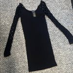 Bebe Vintage Black Nylon Net Sleeve Mini Dress Size Small Photo 2