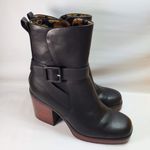 Kork-Ease Korks Marci Boots Black Block Heel Platform Women's 7.5M Wrap Strap‎ Booties Photo 3