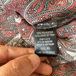 Pleione Women's XL Red Paisley Print Blouse Sleeveless Boho Top Career Office Pink Photo 3