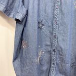 Liz & Me Plus Size 34W 36W Denim Top Fireworks Americana Fourth of July 1464 Blue Photo 7