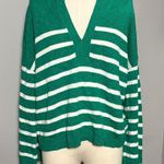 Vineyard Vines Large Linen Blend Breton Stripe Slub Split Neck Sweater Sea Swell Photo 0