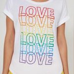 New York And Company  Love Rhinestone Tee Shirt White Size Large Photo 0