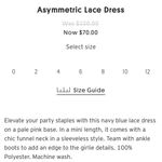 Topshop NWT  Asymmetrical Lace Dress Photo 7