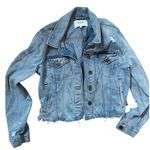 Pistola Women's  cropped fray hem distressed jean jacket size large‎ Photo 0