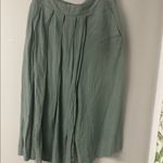 ZARA 100% Linen Army Green Culottes w/Side Zipper SZ Medium Photo 5
