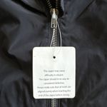 LOGO Instant Chic Black Ruffle Neck Jacket Size S Small Ruched Zip Up NWT Photo 3