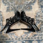 Prada Black Patent Leather Caged Platform Sandals Size 38.5/7.5 Photo 5