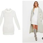 Pretty Little Thing Ivory Roll Neck Fluffy Fisherman Sweater Dress Photo 1