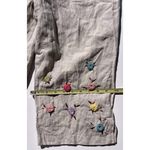 Larry Levine Vintage Larry Lavine Women’s Sz 12 Pants Linen Blend Cropped Floral Embroidered Photo 5