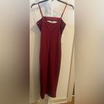 Stunned and Speechless Burgundy Cutout Bodycon Midi Dress Red Size M Photo 6