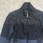 Just Cavalli Roberto Cavalli Leather Jacket Quilted Studded Zip Up IT 40 / US 4 Photo 4