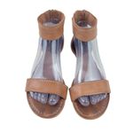Frye * Carson Sandals Womens Sz 7 Ankle Strap Brown Leather Designer Summer Flat Photo 1