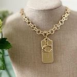 Coach Gold Handtag Signature C Charm Chain Necklace Photo 3