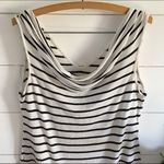 Fenn Wright Manson  Black and White Striped Low V Back Top Size Medium Photo 1
