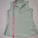 Adidas  Womens Activewear Tank Tee 3/4 Zip Sleeveless Logo-Mint Green Size Small Photo 5